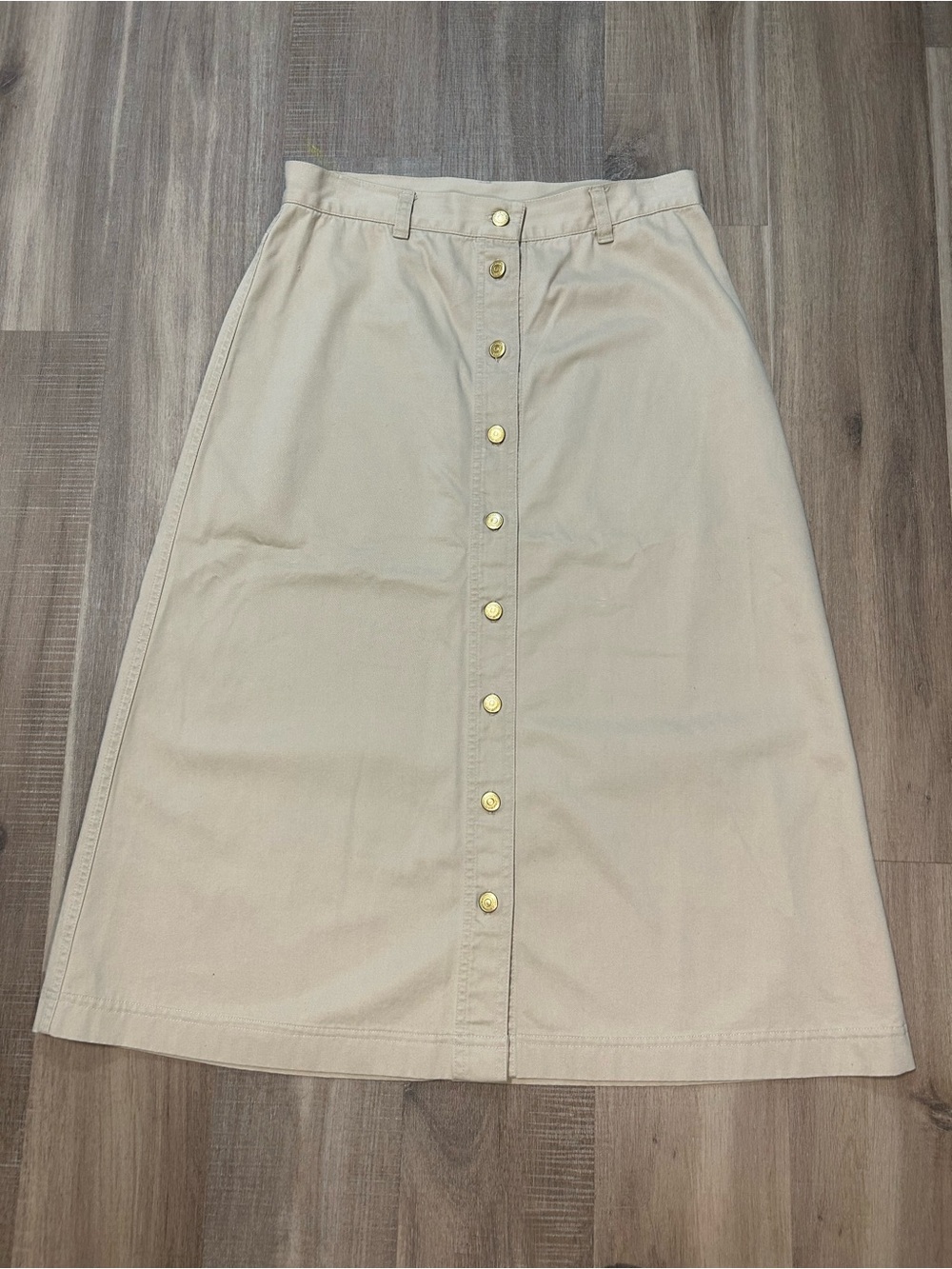 Ralph Lauren Cream Button-Front A-Line Skirt